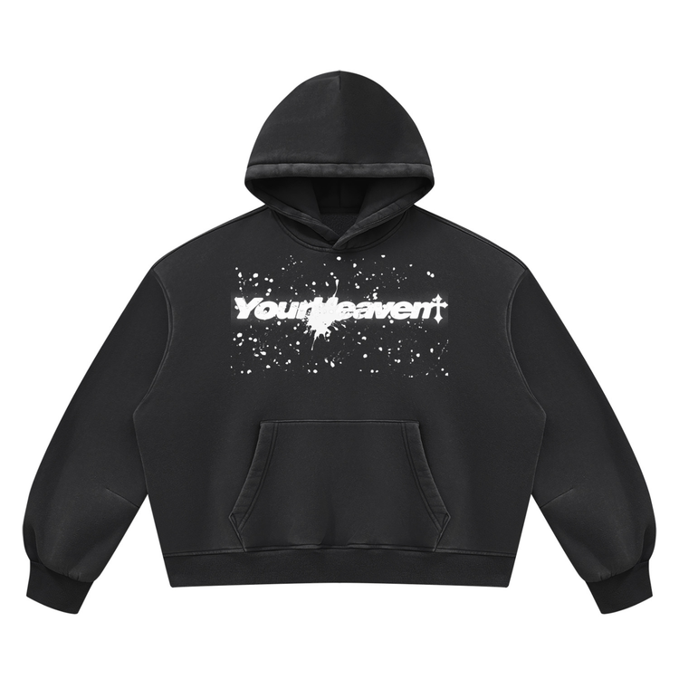YH Branded Unisex Vintage Wash Boxy Fleece Hoodie