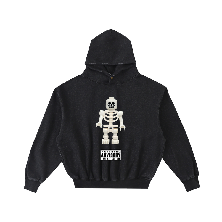 Dilis Frayed Enzyme Washed Fleece Hoodie