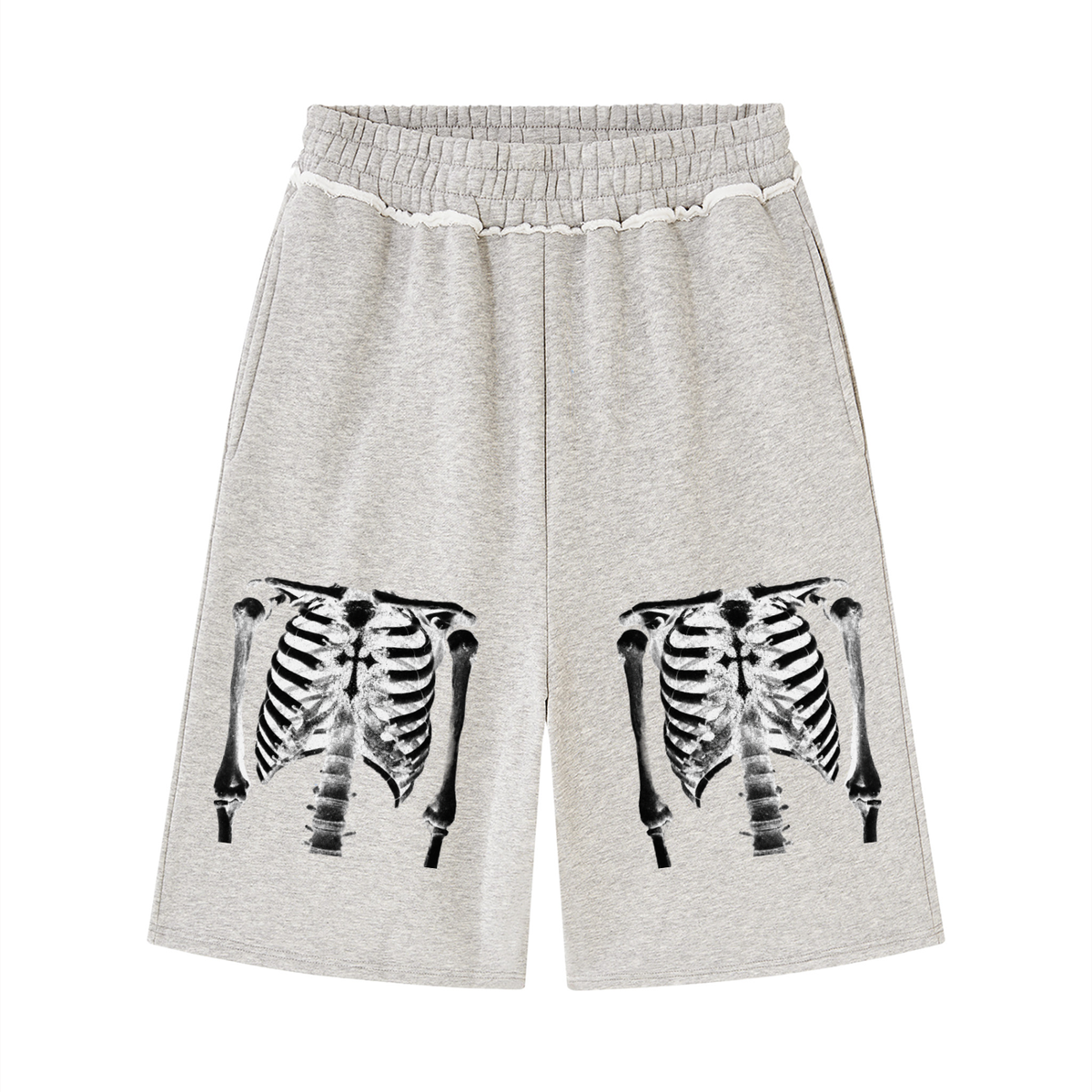 YH Branded Unisex Raw Edge Fleece Shorts
