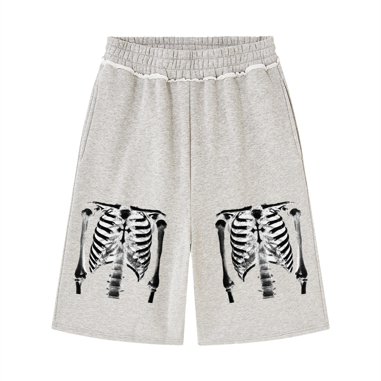 YH Branded Unisex Raw Edge Fleece Shorts