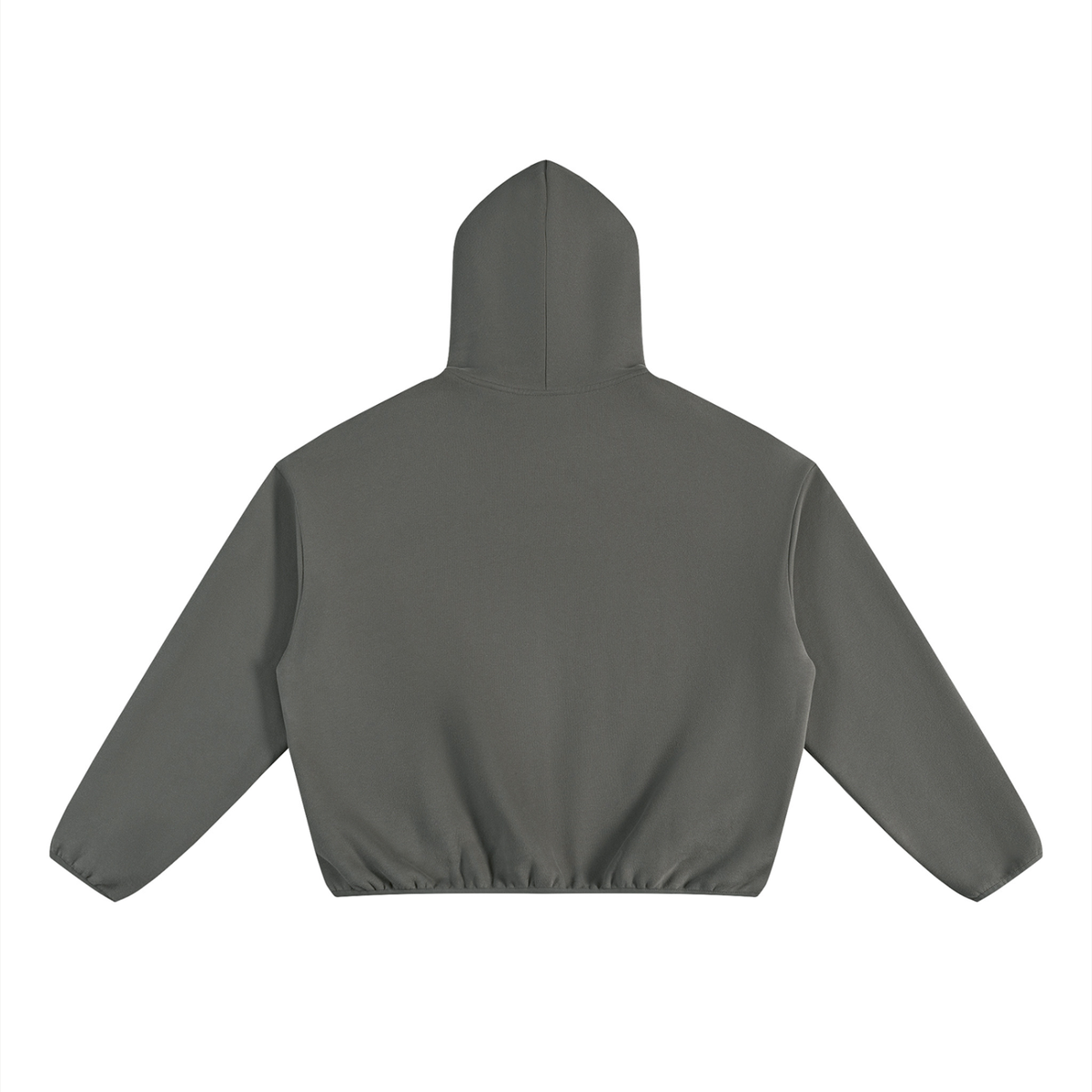 White MINI Fig Unisex Boxy Piping Fleece Hoodie