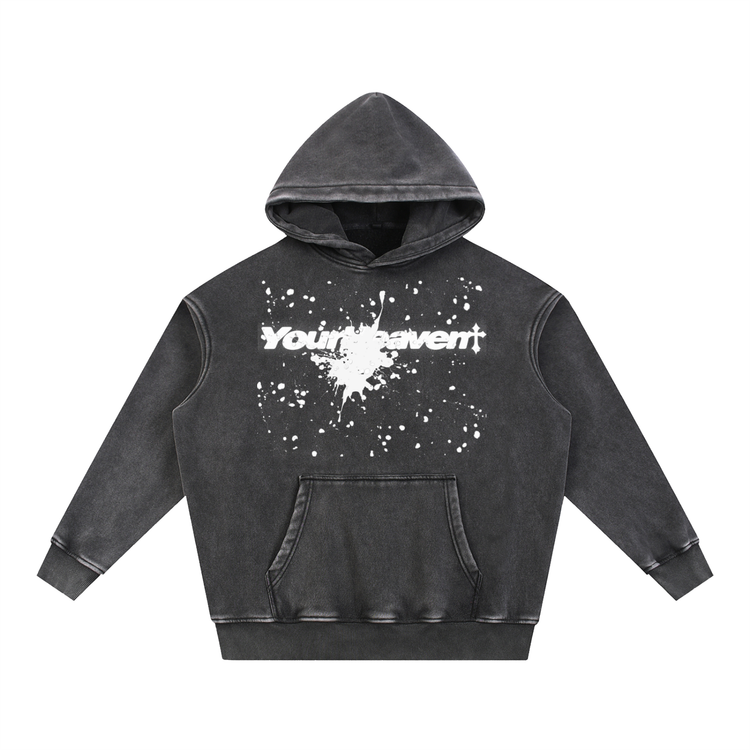 YH Branded Snow Wash Fleece Oversize Hoodie