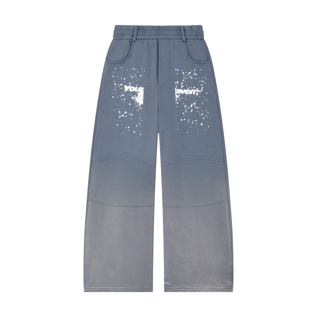 YH Branded Unisex Sunfade Paneled Barrel Leg Sweatpants