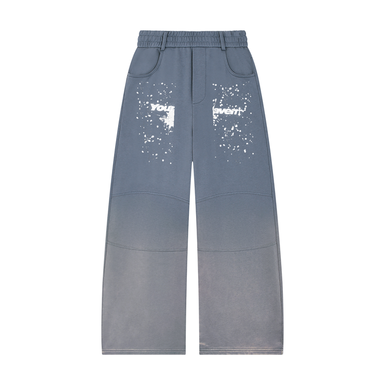 YH Branded Unisex Sunfade Paneled Barrel Leg Sweatpants