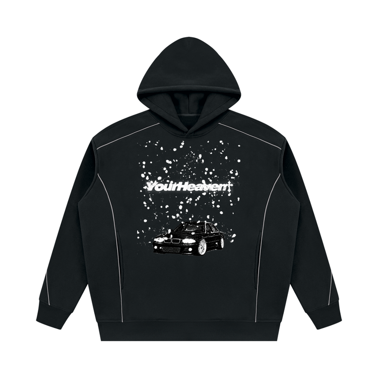 Branded YH Unisex Oversized Piping Fleece Hoodie