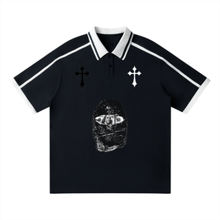 Goth Bali Unisex Contrast Piping Polo Shirt