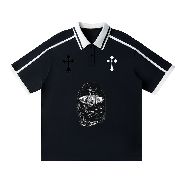 Goth Bali Unisex Contrast Piping Polo Shirt