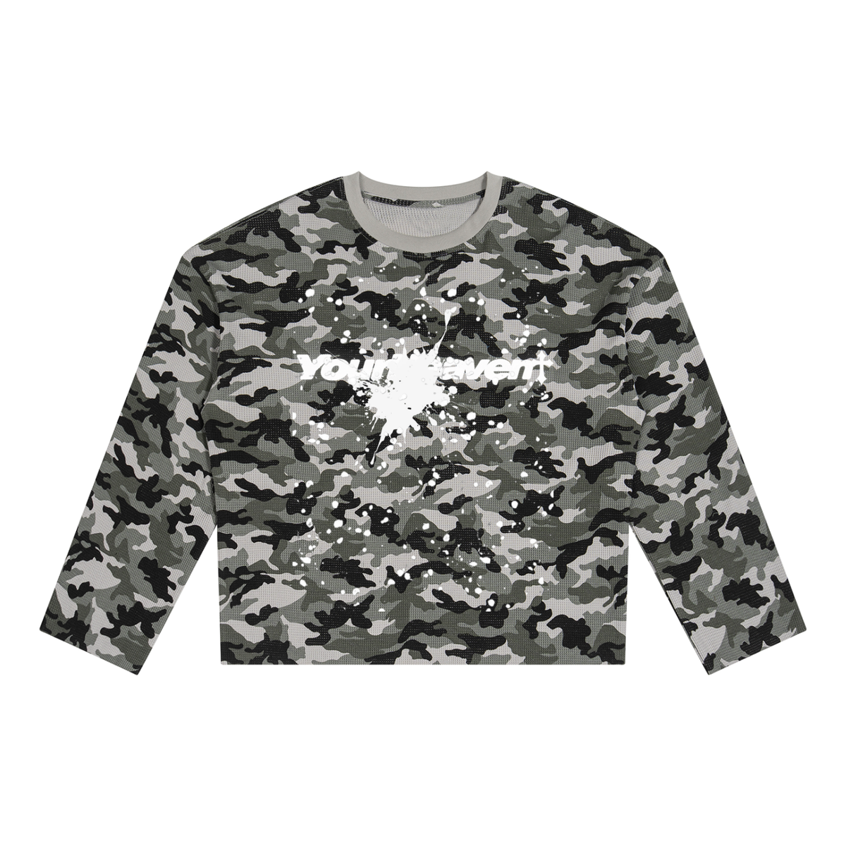 Camo YH Unisex Camo Waffle Raw Edge T-Shirt