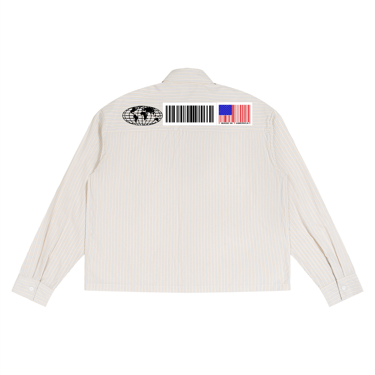 YH Branded Unisex Boxy Striped Shirt