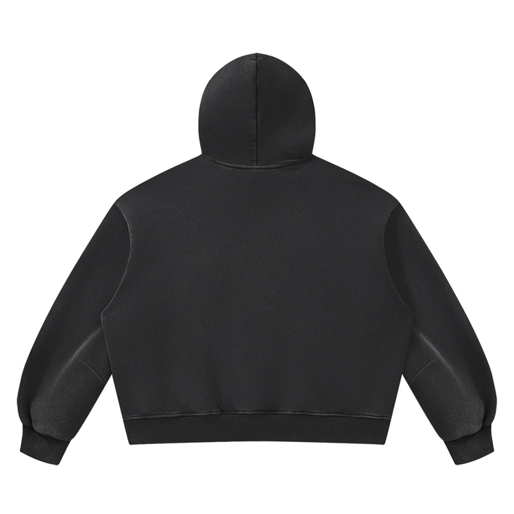 YH Branded Unisex Vintage Wash Boxy Fleece Hoodie
