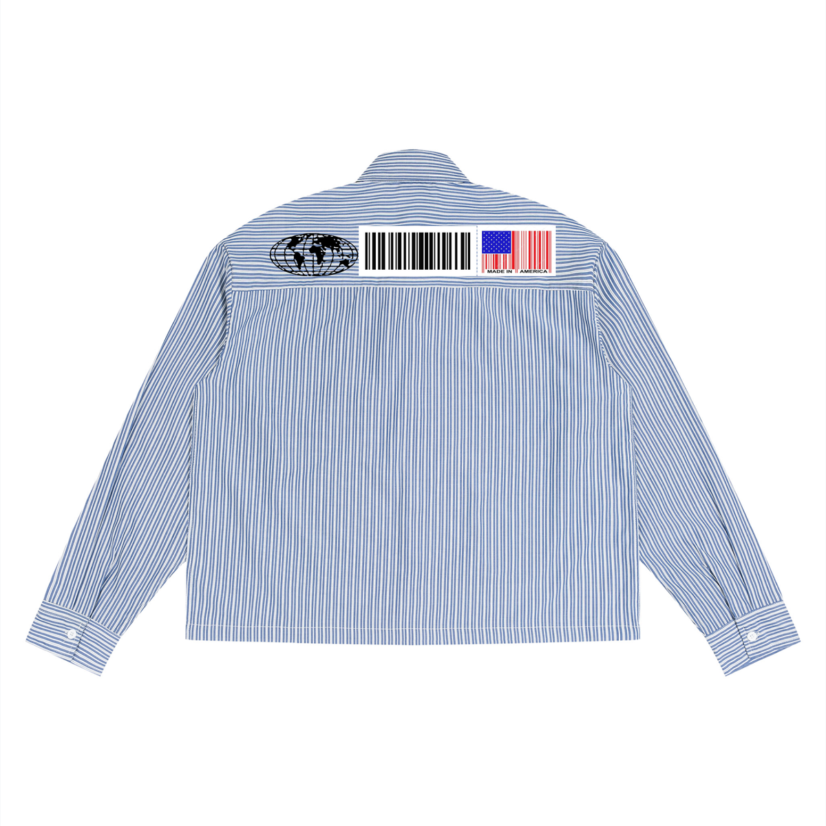 YH Branded Unisex Boxy Striped Shirt