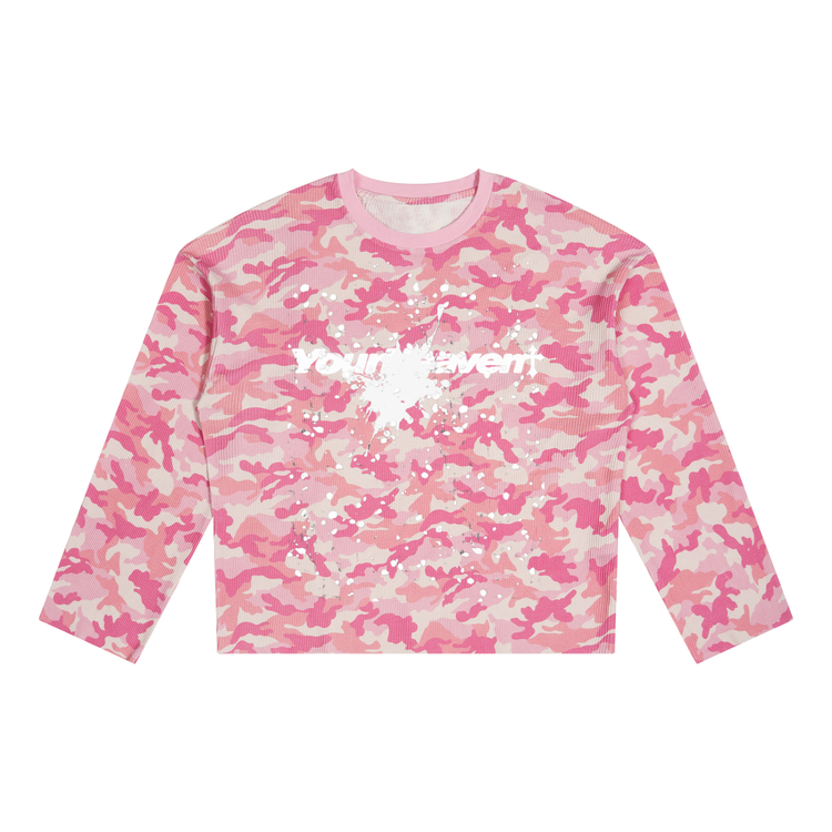 Camo YH Unisex Camo Waffle Raw Edge T-Shirt