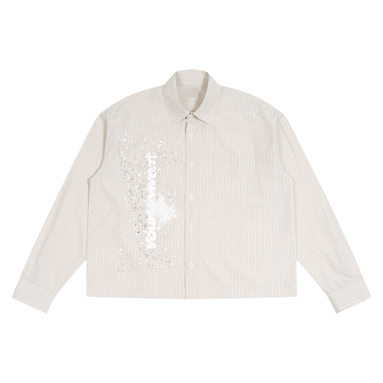 YH Branded Unisex Boxy Striped Shirt