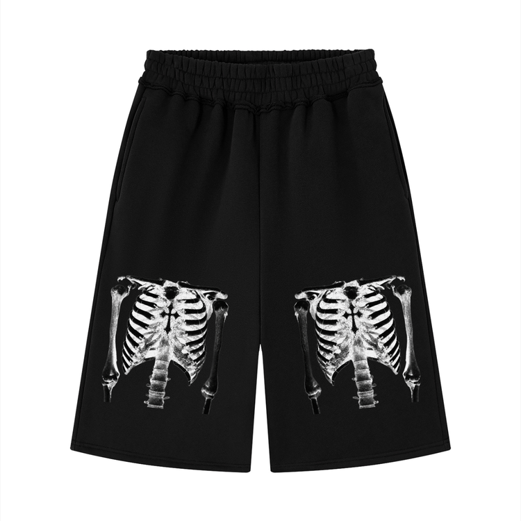 YH Branded Unisex Raw Edge Fleece Shorts