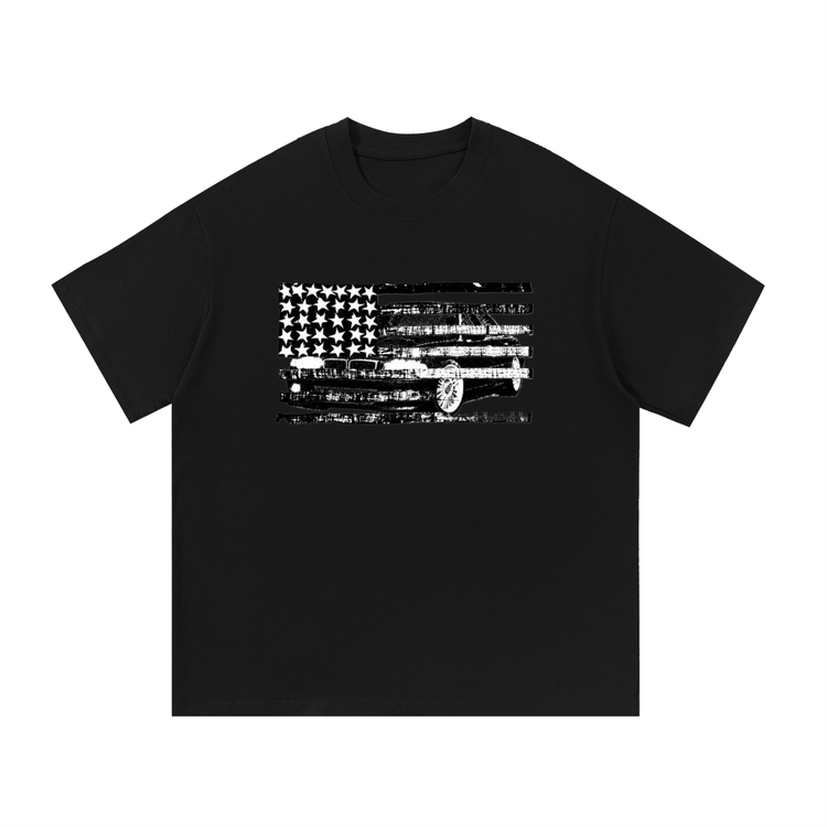 Faded USA Car Flag Essential Cotton T-Shirt