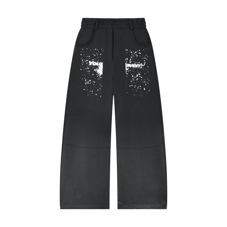 YH Branded Unisex Sunfade Paneled Barrel Leg Sweatpants