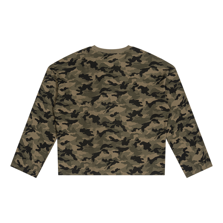 Camo YH Unisex Camo Waffle Raw Edge T-Shirt