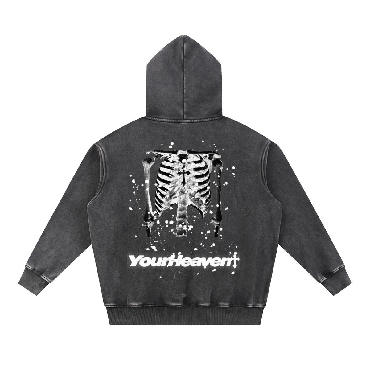 YH Branded Snow Wash Fleece Oversize Hoodie