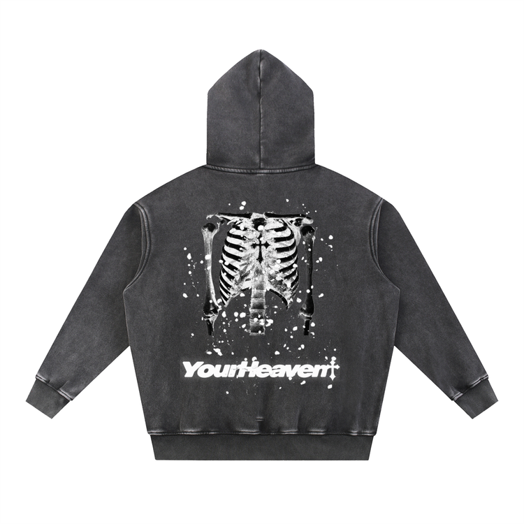 YH Branded Snow Wash Fleece Oversize Hoodie