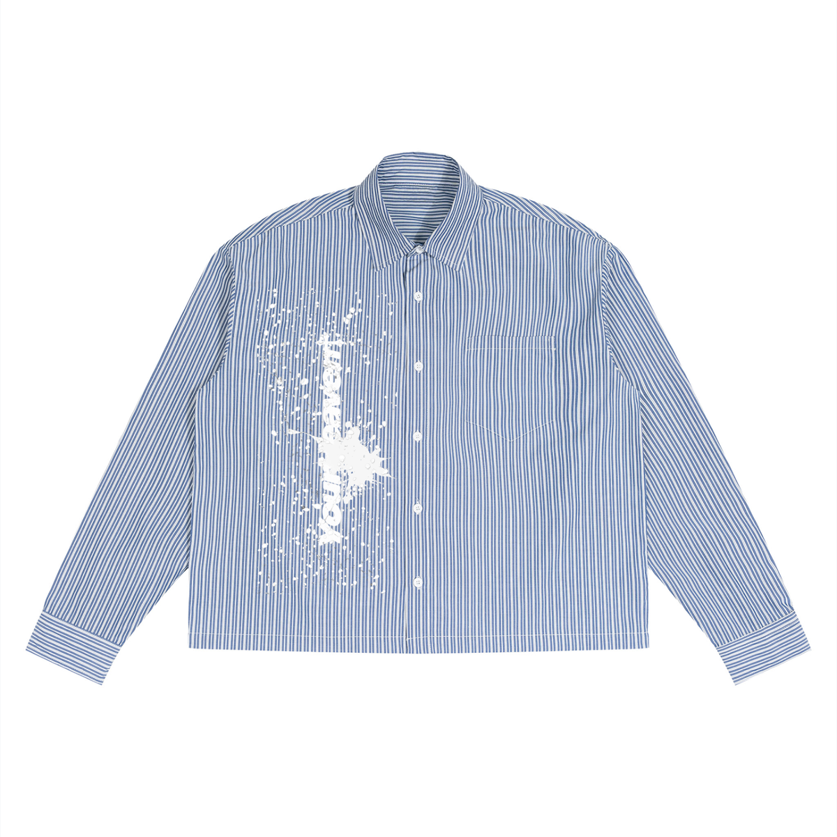 YH Branded Unisex Boxy Striped Shirt